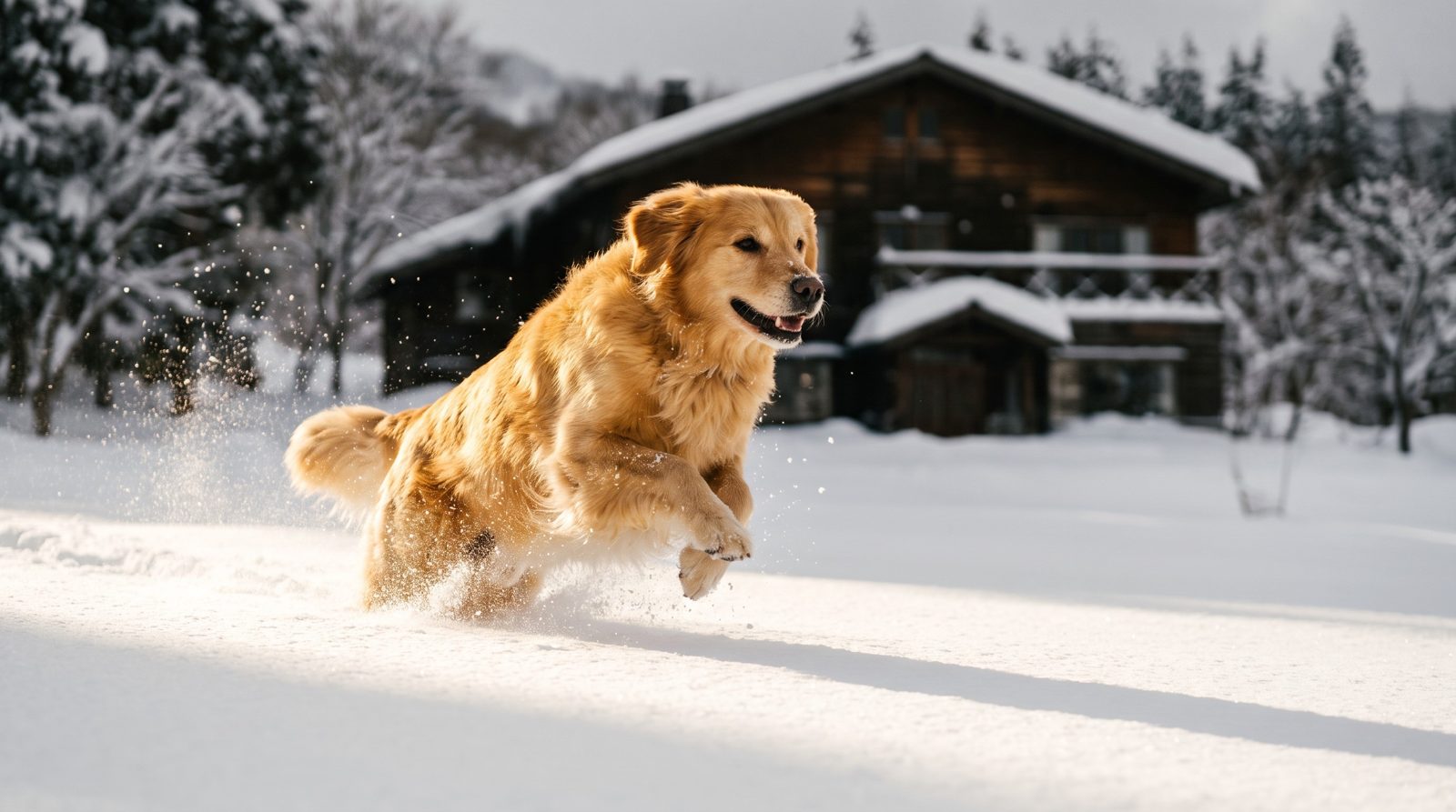 雪原を駆ける犬(イメージ)